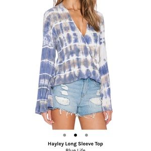 Blue life wrap top size small last chance!